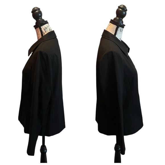 Talbots Stretch Blazer Jacket Black Size 8 Zip Up Business Office - Picture 3 of 10